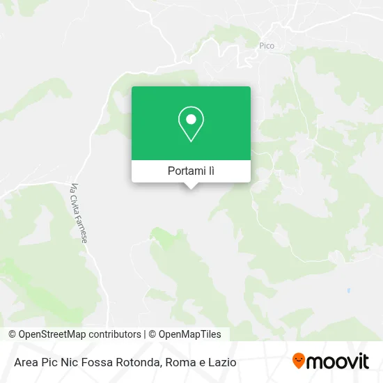 Mappa Area Pic Nic Fossa Rotonda