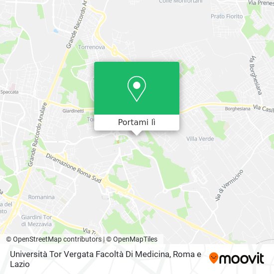 Mappa Università Tor Vergata Facoltà Di Medicina