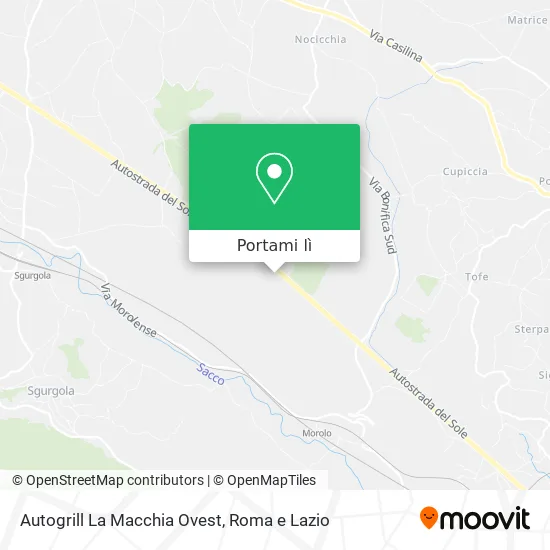 Mappa Autogrill La Macchia Ovest