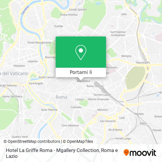 Mappa Hotel La Griffe Roma - Mgallery Collection