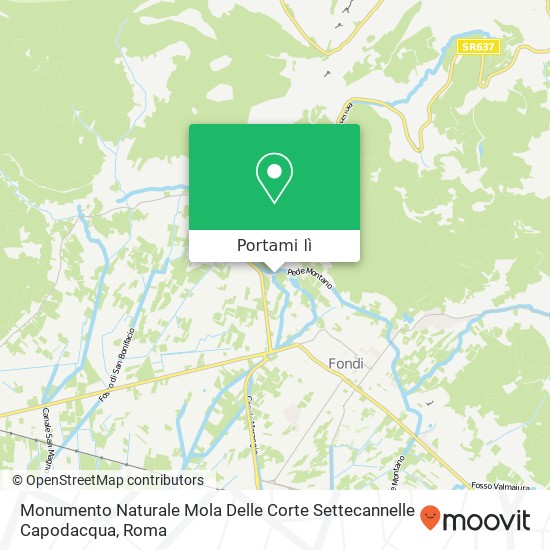 Mappa Monumento Naturale Mola Delle Corte Settecannelle Capodacqua