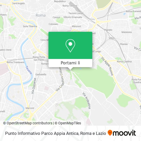 Mappa Punto Informativo Parco Appia Antica