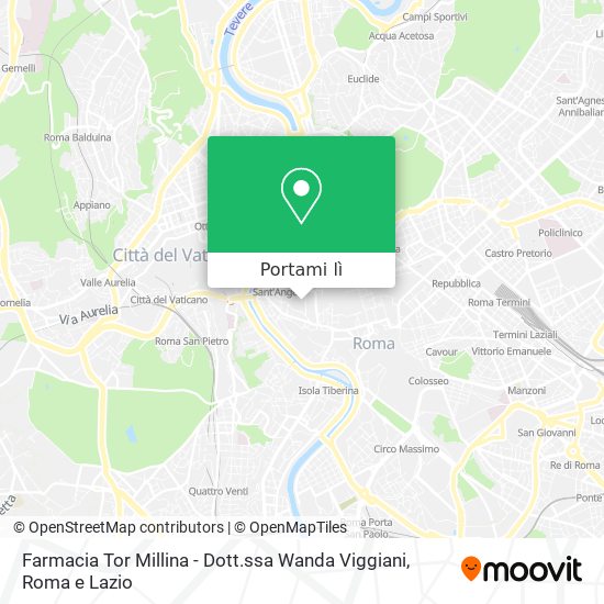 Mappa Farmacia Tor Millina - Dott.ssa Wanda Viggiani