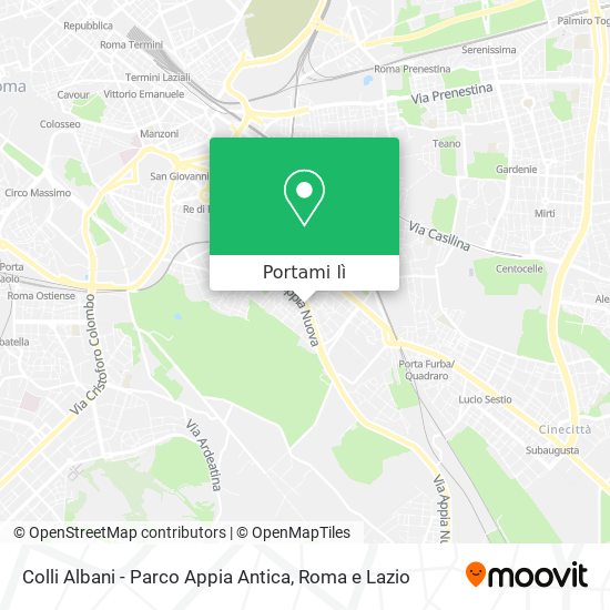 Mappa Colli Albani - Parco Appia Antica