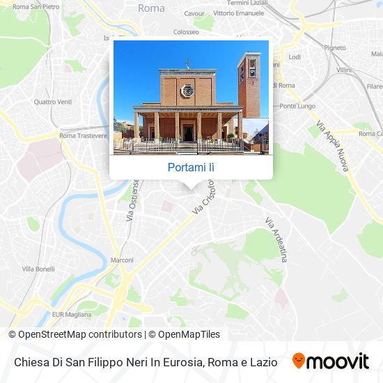 Mappa Chiesa Di San Filippo Neri In Eurosia