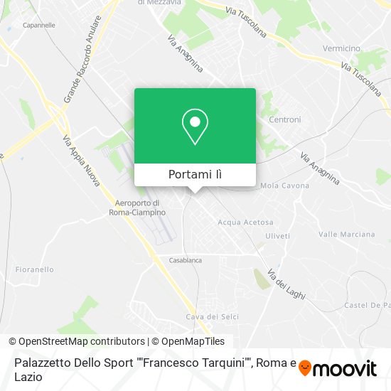 Mappa Palazzetto Dello Sport ""Francesco Tarquini""