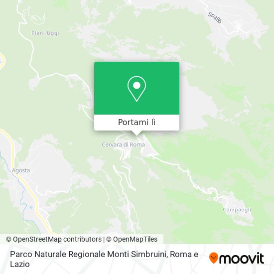 Mappa Parco Naturale Regionale Monti Simbruini