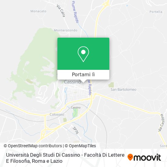 Mappa Università Degli Studi Di Cassino - Facoltà Di Lettere E Filosofia