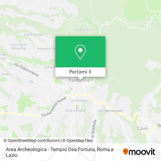 Mappa Area Archeologica - Tempio Dea Fortuna