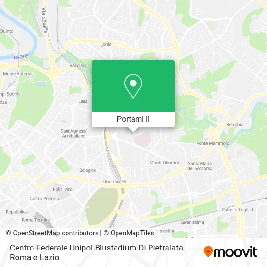 Mappa Centro Federale Unipol Blustadium Di Pietralata