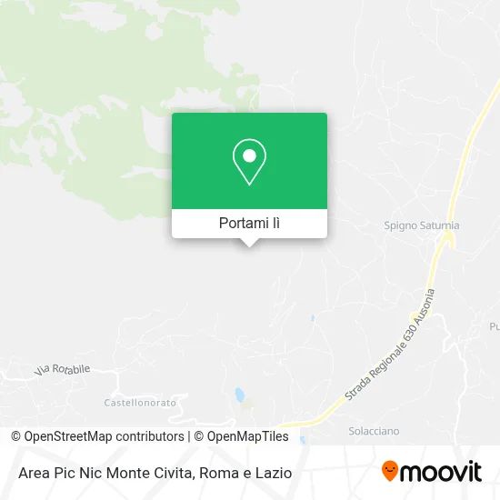 Mappa Area Pic Nic Monte Civita