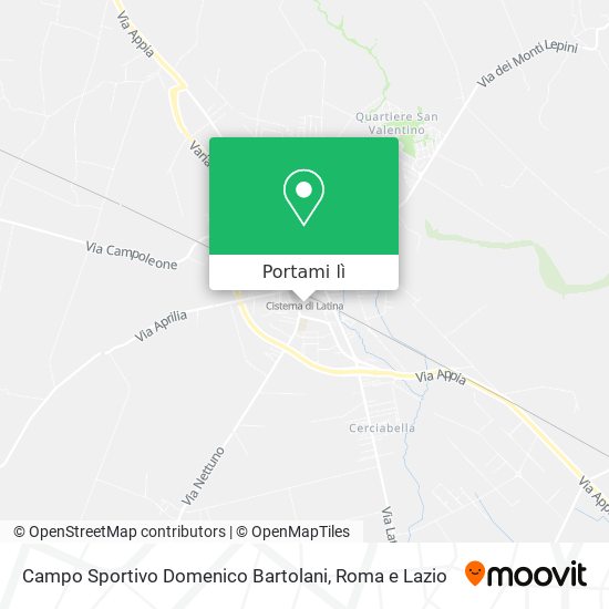 Mappa Campo Sportivo Domenico Bartolani