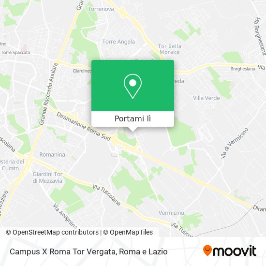 Mappa Campus X Roma Tor Vergata