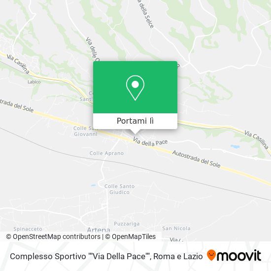 Mappa Complesso Sportivo ""Via Della Pace""