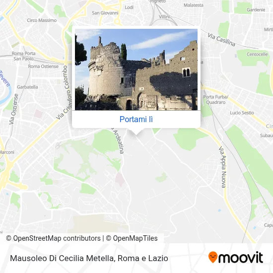 Mappa Mausoleo Di Cecilia Metella