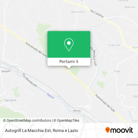 Mappa Autogrill La Macchia Est