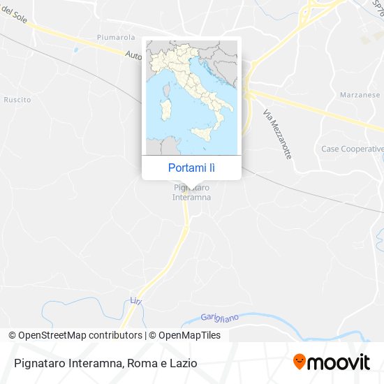 Come arrivare a Pignataro Interamna con bus o treno?