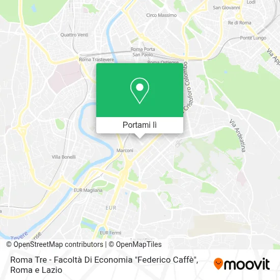 Mappa Roma Tre - Facoltà Di Economia "Federico Caffè"