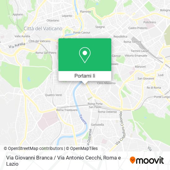Mappa Via Giovanni Branca / Via Antonio Cecchi