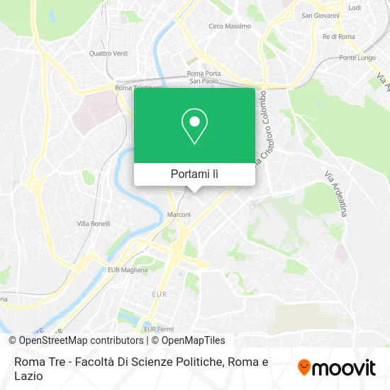 Mappa Roma Tre - Facoltà Di Scienze Politiche