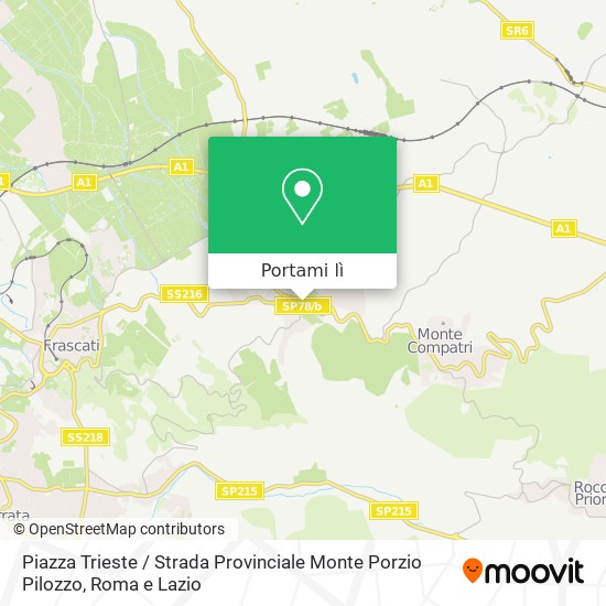 Mappa Piazza Trieste / Strada Provinciale Monte Porzio Pilozzo