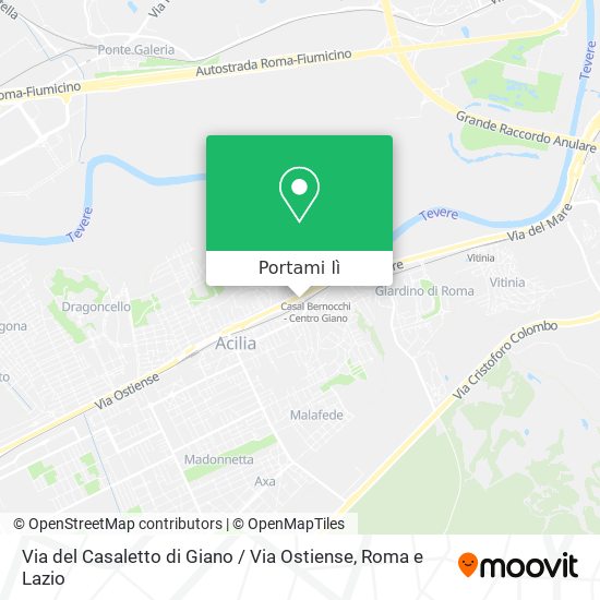 Mappa Via del Casaletto di Giano / Via Ostiense