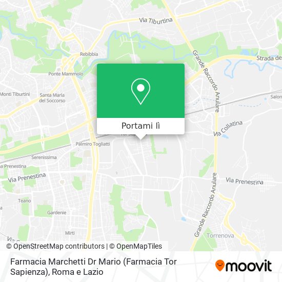 Mappa Farmacia Marchetti Dr Mario (Farmacia Tor Sapienza)