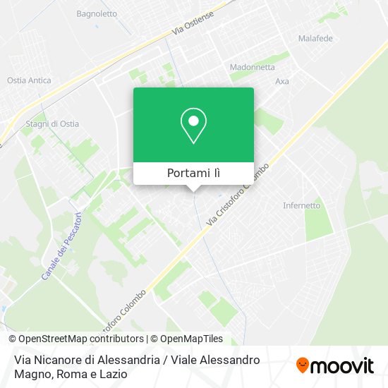 Mappa Via Nicanore di Alessandria / Viale Alessandro Magno