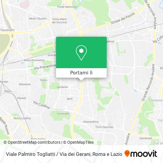 Mappa Viale Palmiro Togliatti / Via dei Gerani