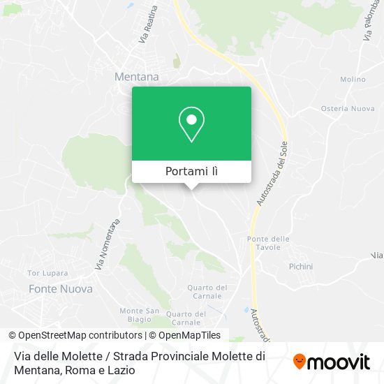 Mappa Via delle Molette / Strada Provinciale Molette di Mentana