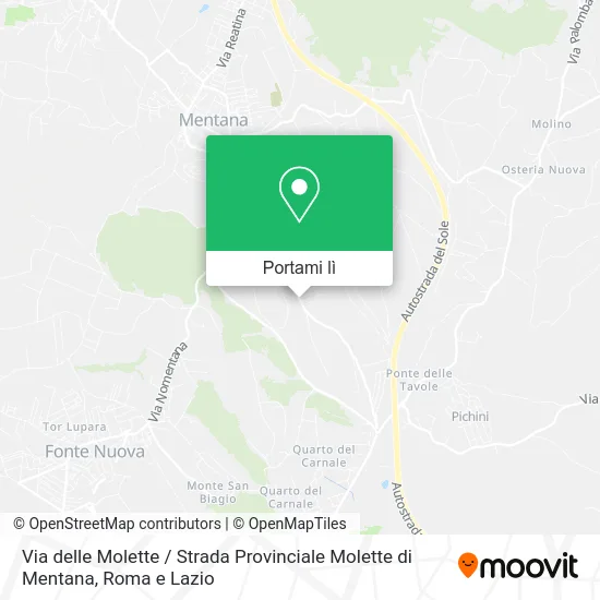 Mappa Via delle Molette / Strada Provinciale Molette di Mentana