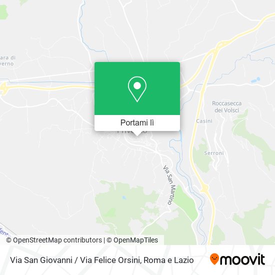 Mappa Via San Giovanni / Via Felice Orsini