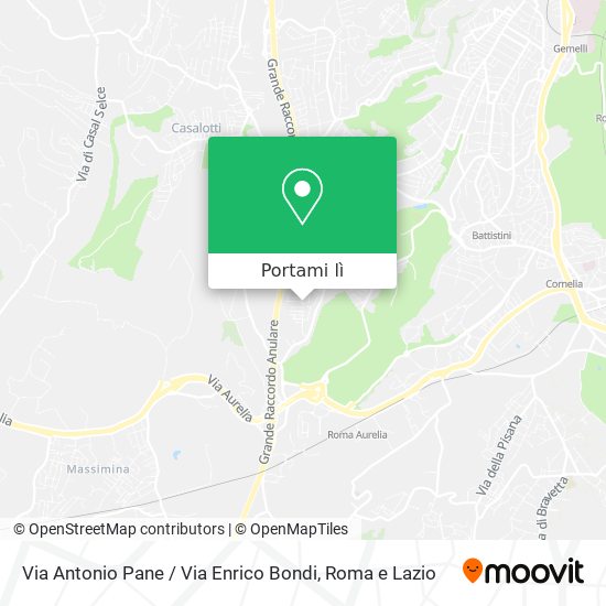 Mappa Via Antonio Pane / Via Enrico Bondi