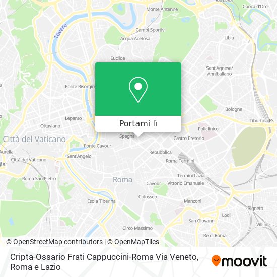 Mappa Cripta-Ossario Frati Cappuccini-Roma Via Veneto