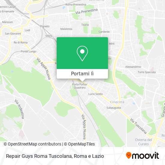 Mappa Repair Guys Roma Tuscolana