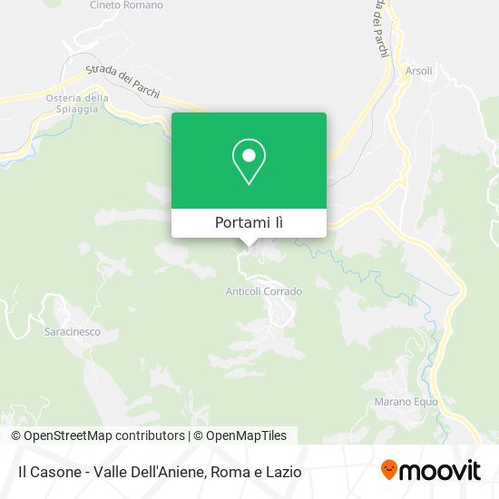 Mappa Il Casone - Valle Dell'Aniene