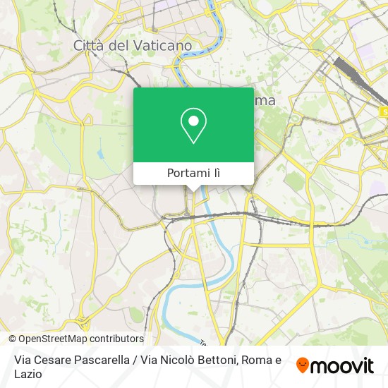 Mappa Via Cesare Pascarella / Via Nicolò Bettoni