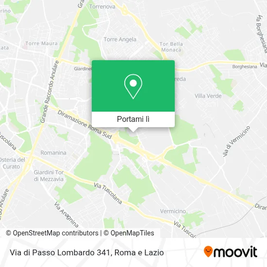 Mappa Via di Passo Lombardo  341