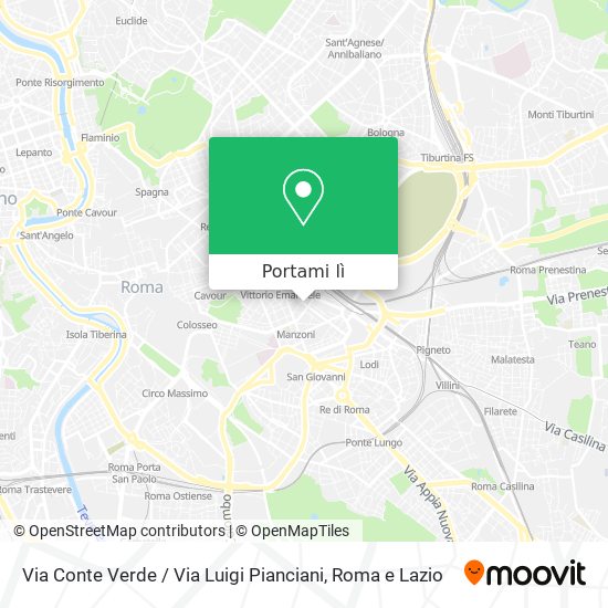 Mappa Via Conte Verde / Via Luigi Pianciani