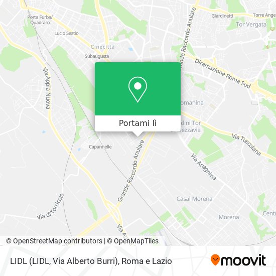 Mappa LIDL (LIDL, Via Alberto Burri)