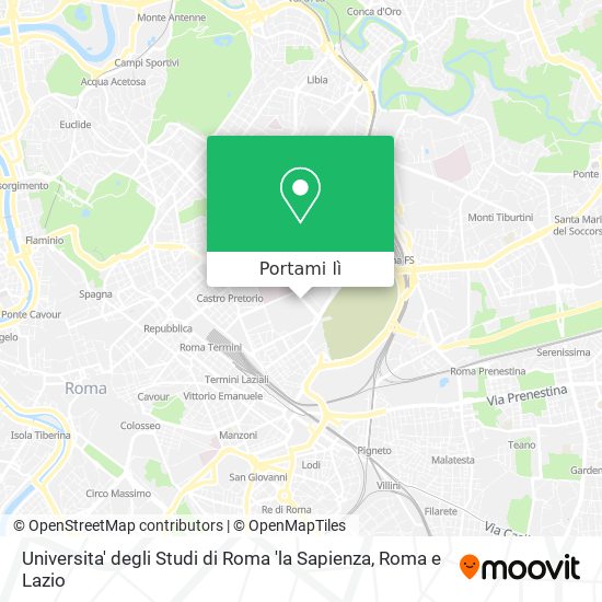 Mappa Universita' degli Studi di Roma 'la Sapienza