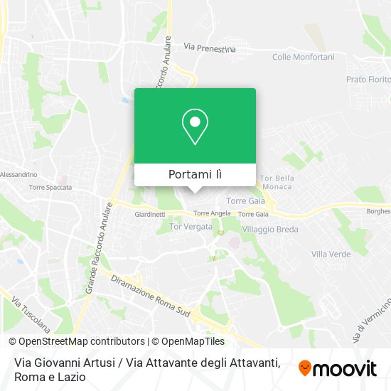 Mappa Via Giovanni Artusi / Via Attavante degli Attavanti