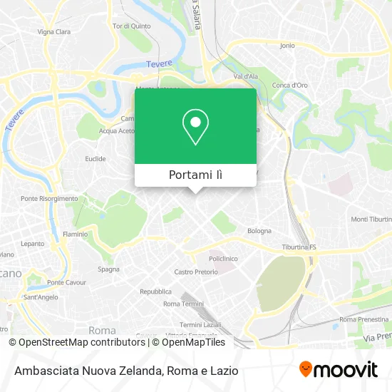 Mappa Ambasciata Nuova Zelanda