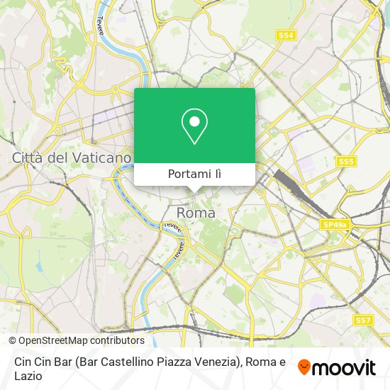 Mappa Cin Cin Bar (Bar Castellino Piazza Venezia)