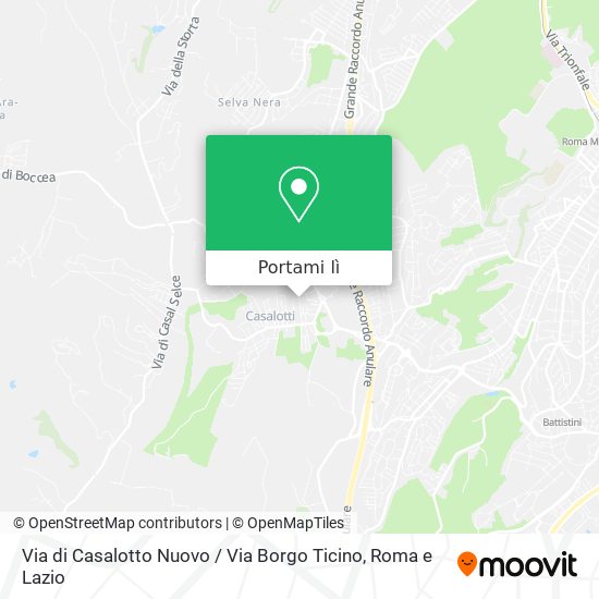 Mappa Via di Casalotto Nuovo / Via Borgo Ticino