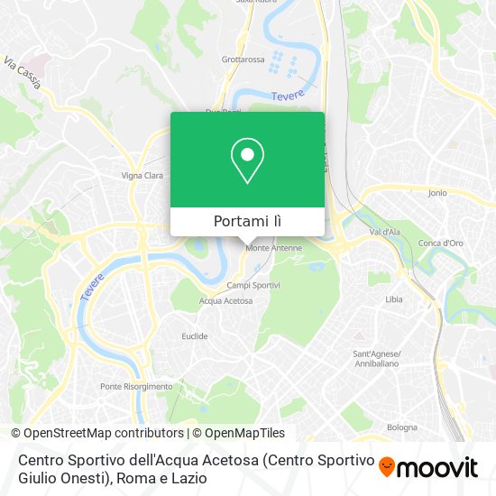 Mappa Centro Sportivo dell'Acqua Acetosa (Centro Sportivo Giulio Onesti)