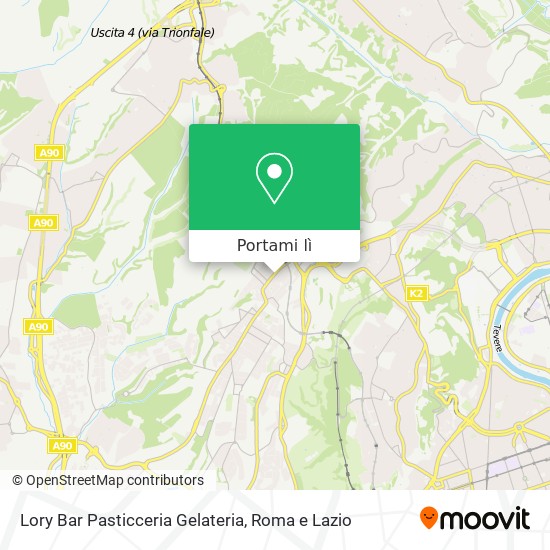 Mappa Lory Bar Pasticceria Gelateria