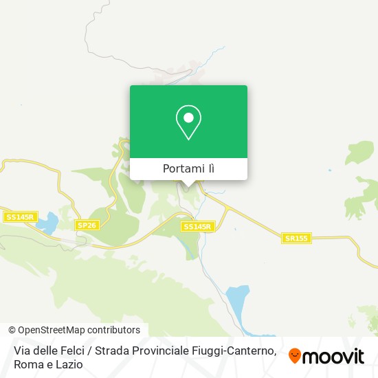 Mappa Via delle Felci / Strada Provinciale Fiuggi-Canterno