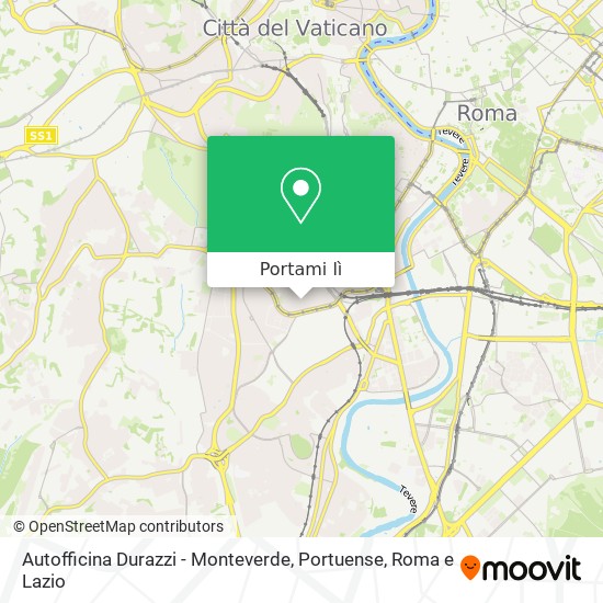 Mappa Autofficina Durazzi - Monteverde, Portuense