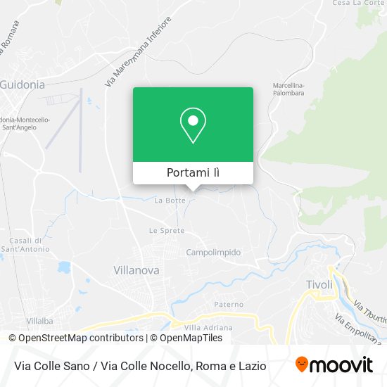 Mappa Via Colle Sano / Via Colle Nocello